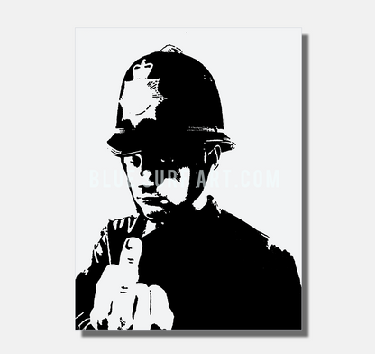 Banksy Angry Policeman 100% Hand Painted Oil Painting on Canvas I BSA