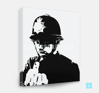 Banksy Angry Policeman 100% Hand Painted Oil Painting on Canvas I BSA