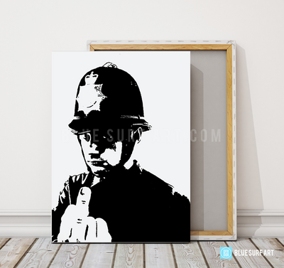 Banksy Angry Policeman 100% Hand Painted Oil Painting on Canvas I BSA