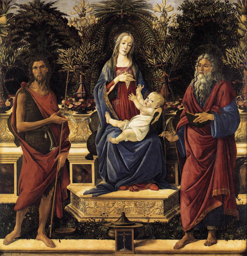 The Virgin and Child Enthroned (Bardi Altarpiece) by Sandro Botticelli I Blue Surf Art