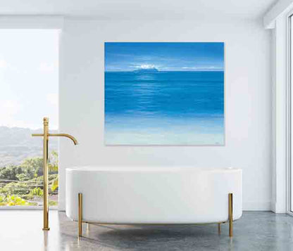 Silhouette From Beau Vallon by Derek Hare - Bathroom