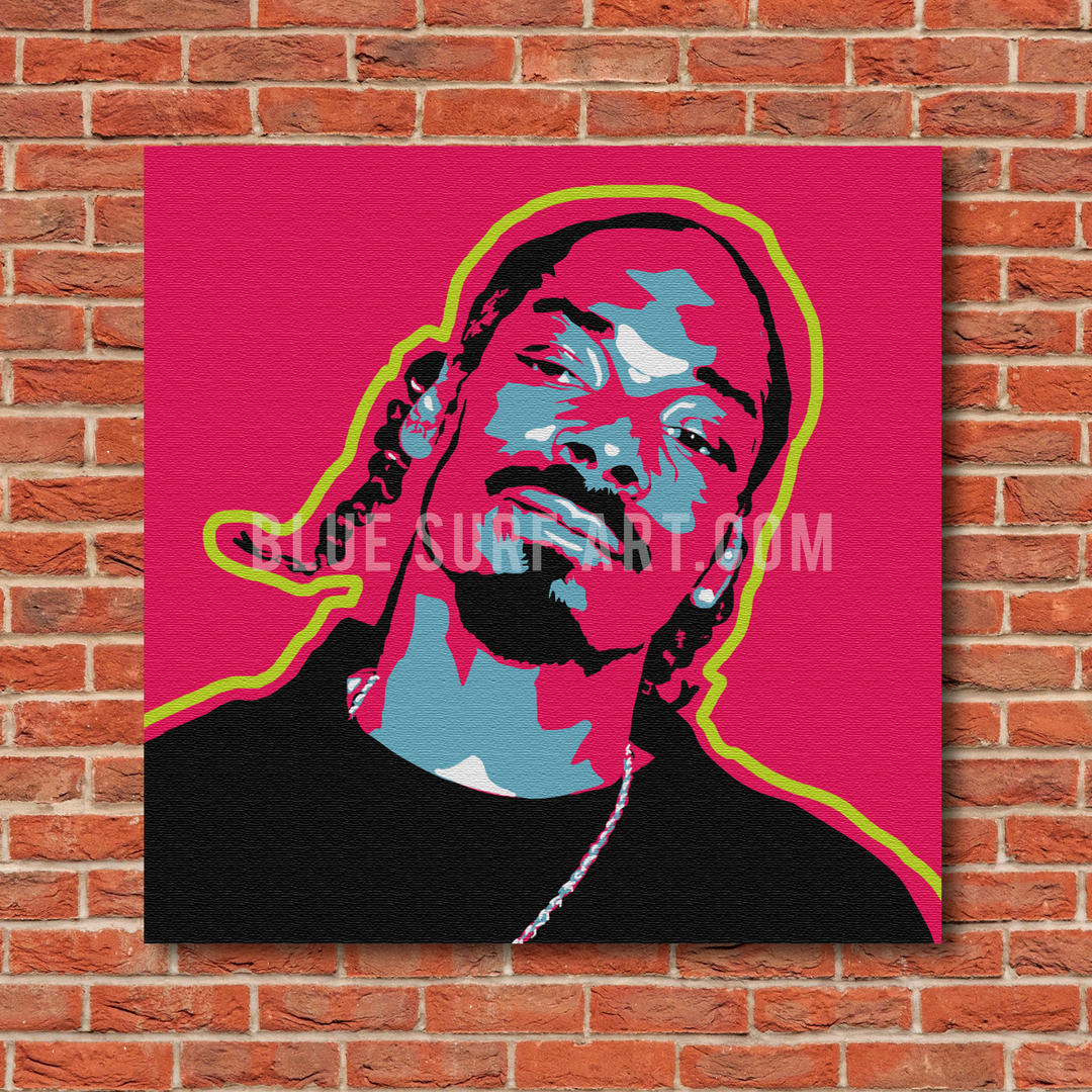Snoop Dogg Canvas Art Oil Painting, Hip Hop Rapper Wall Art - Red Bricks Wall