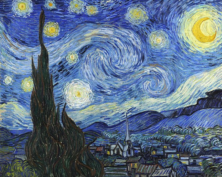 The Starry Night. Saint-Remy Reproduction Oil Painting on Canvas I Blue Surf Art