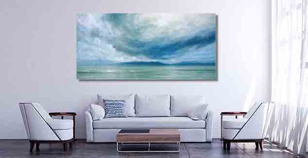 Storm Over Jura Painting by Derek Hare - white wall
