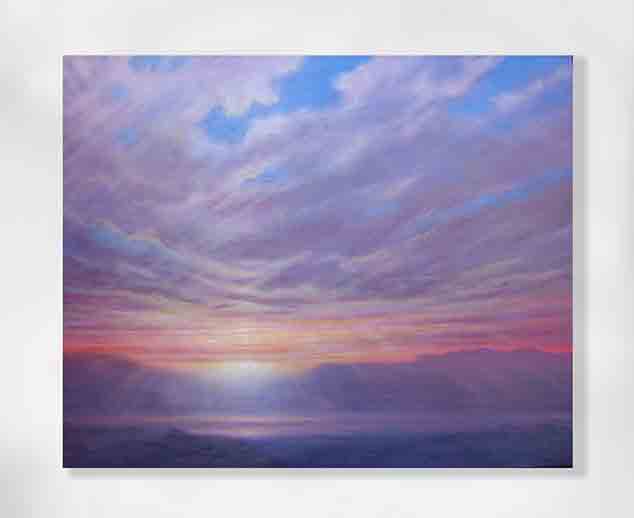 Sunrise After The Storm Painting by Derek Hare - white wall