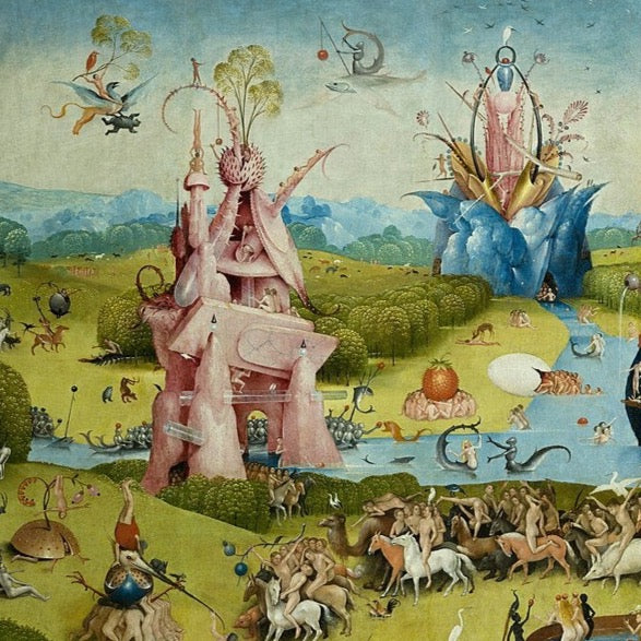 The Garden of Earthly Delights by Hieronymus Bosch I Blue Surf Art - details