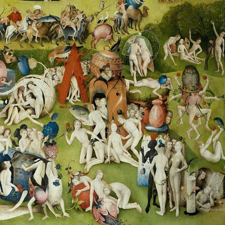 The Garden of Earthly Delights by Hieronymus Bosch I Blue Surf Art - details-2
