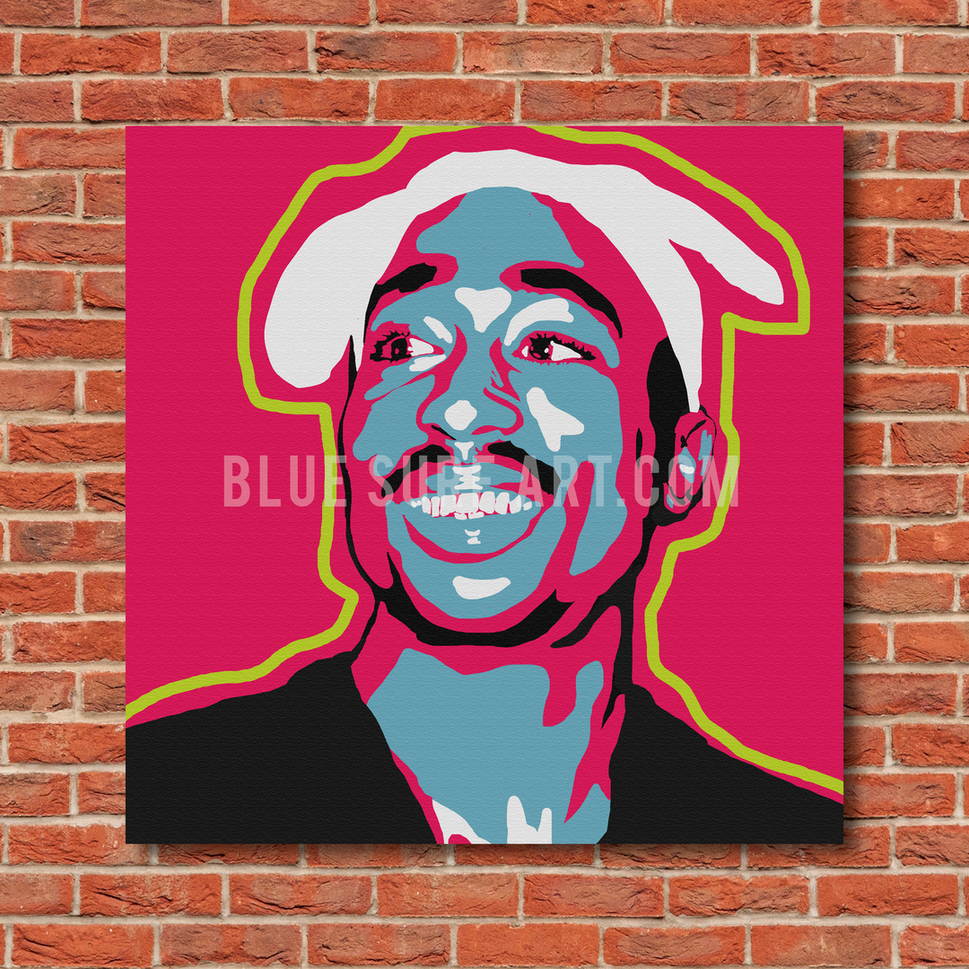 Tupac Shakur Canvas Art Painting - red bricks wall