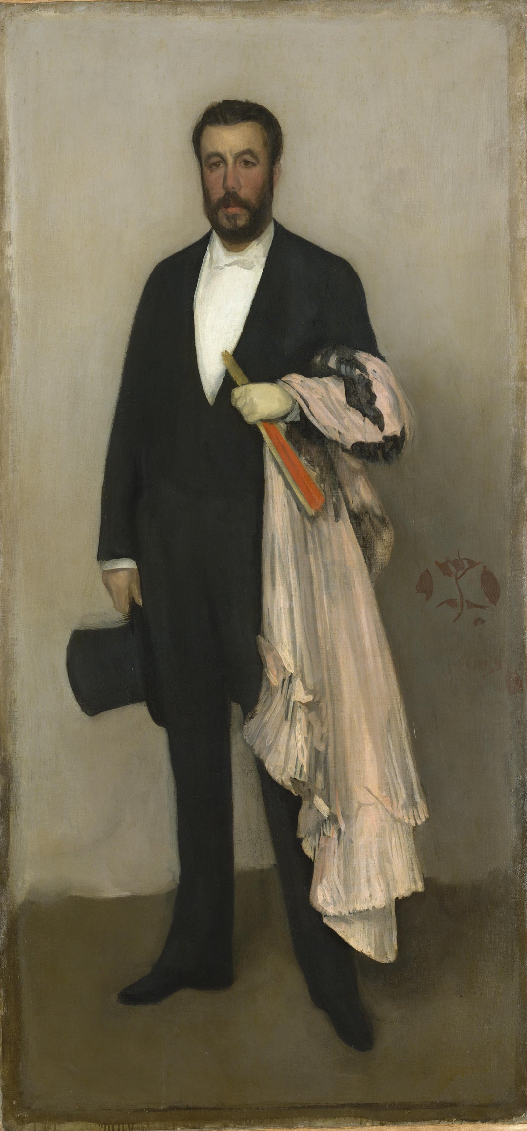 Arrangement in Flesh Colour and Black: Portrait of Theodore Duret by James Abbott McNeill Whistler Reproduction Painting by Blue Surf Art