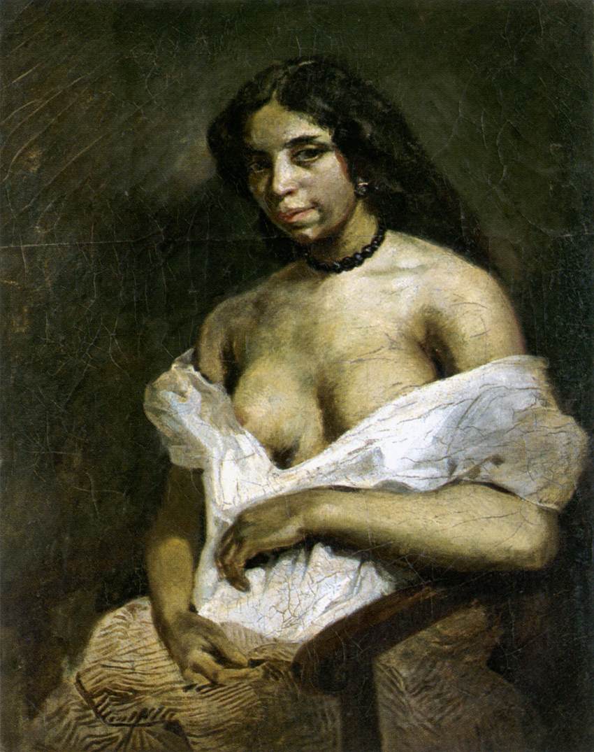 A Mulatto Woman by Eugène Delacroix Reproduction Painting by Blue Surf Art