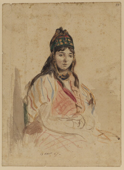 A North African Jewess by Eugène Delacroix Reproduction Painting by Blue Surf Art