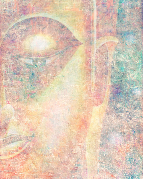 Modern Buddha Portrait in Abstract Style Wall Art