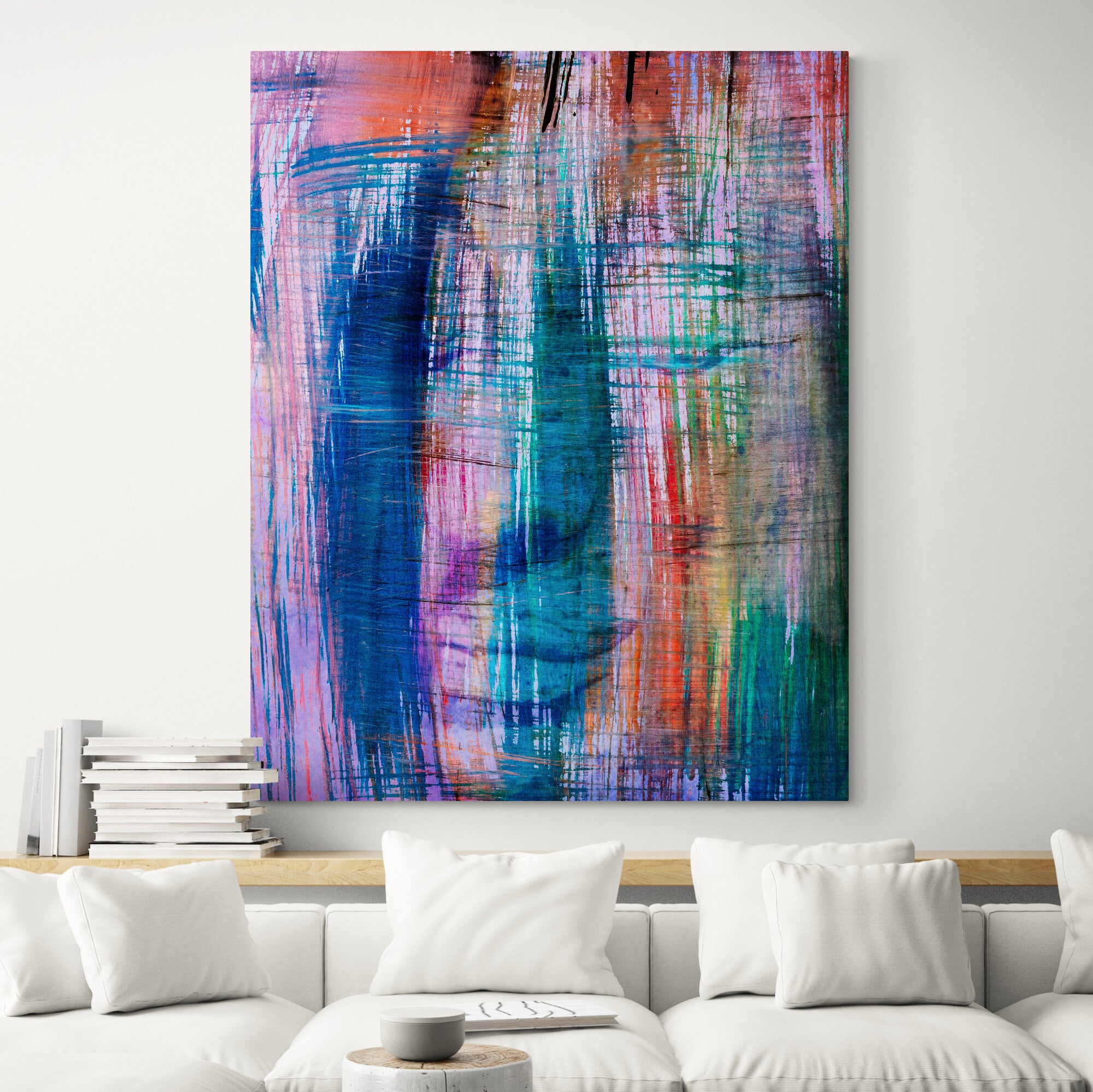 Buddha Portrait in Scratches Abstract Style