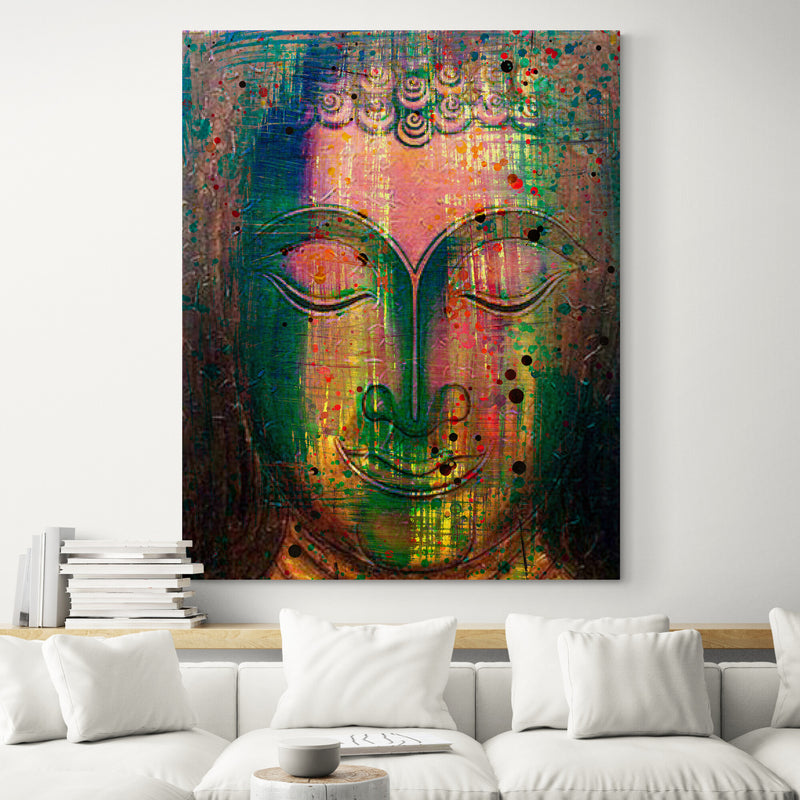 Multi Colour Abstract Buddha Portrait Wall Art