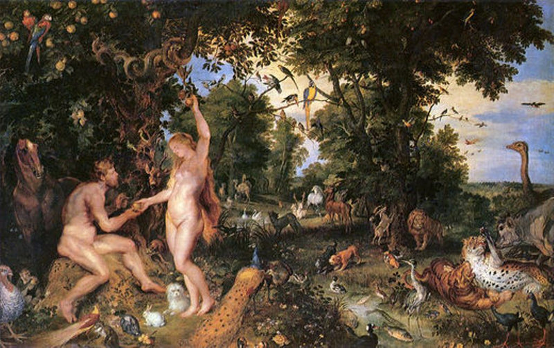 Adam and Eve in Worthy Paradise by Peter Paul Rubens Reproduction Oil Painting on Canvas