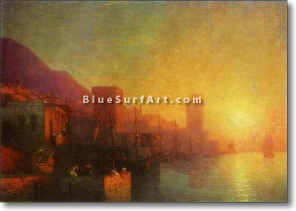 On the Island of Rhodes by Ivan Aivazovsky Reproduction Painting by Blue Surf Art