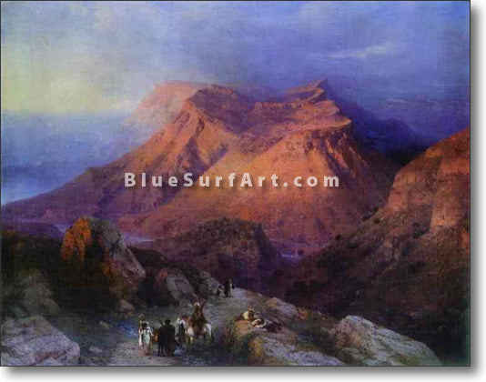 Mountain Village Gunib in Daghestan by Ivan Aivazovsky Reproduction Painting by Blue Surf Art