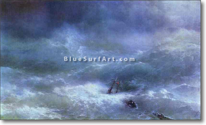 The Billow  by Ivan Aivazovsky Reproduction Painting by Blue Surf Art