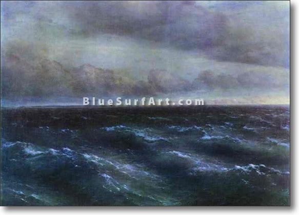 The Black Sea by Ivan Aivazovsky Reproduction Painting by Blue Surf Art by Ivan Aivazovsky Reproduction Painting by Blue Surf Art
