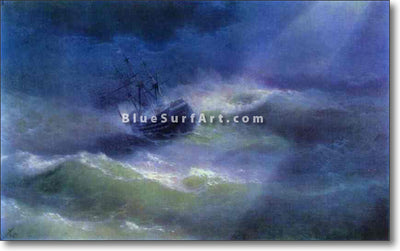 The Mary Caught in a Storm by Ivan Aivazovsky Reproduction Painting by Blue Surf Art