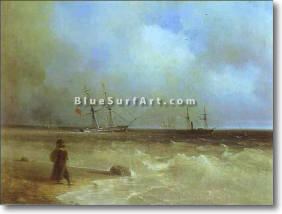 Seashore by Ivan Aivazovsky Reproduction Painting by Blue Surf Art