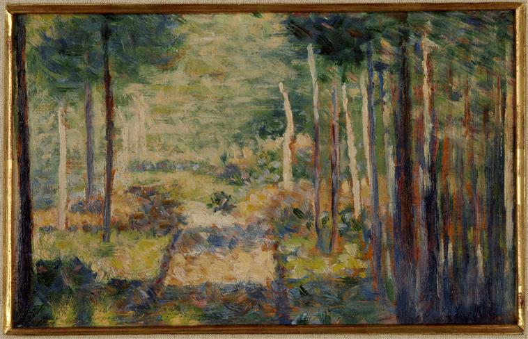 Alley in the forest, Barbizon by Georges Seurat Reproduction Painting by Blue Surf Art
