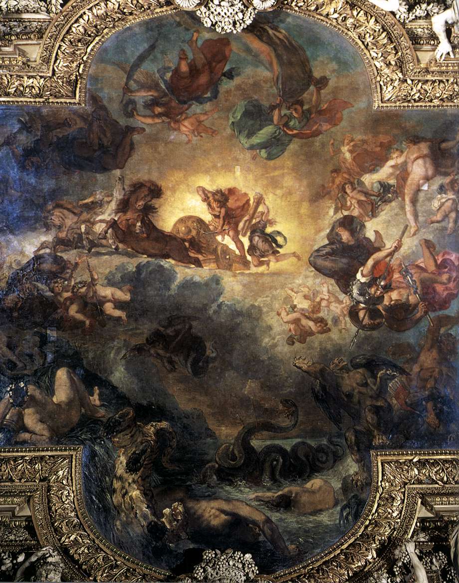 Apollo Slays Python by Eugène Delacroix Reproduction Painting by Blue Surf Art