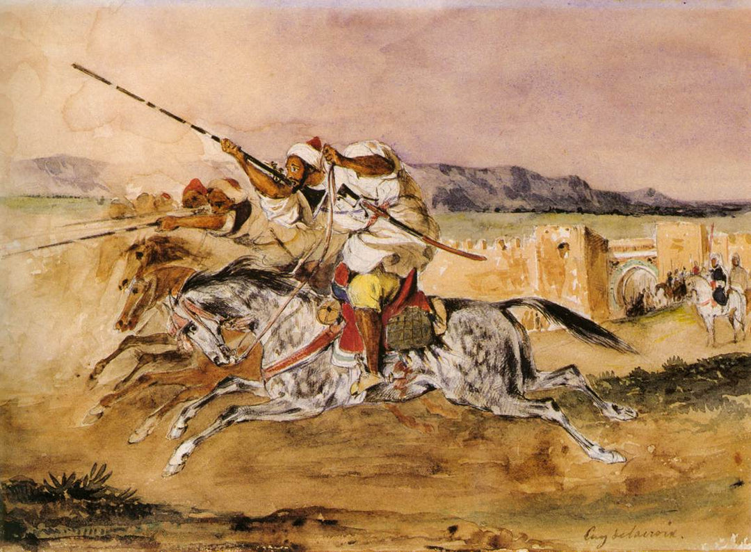 Arab Fantasia by Eugène Delacroix Reproduction Painting by Blue Surf Art