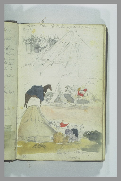 Arab Studies Camp by Eugène Delacroix Reproduction Painting by Blue Surf Art