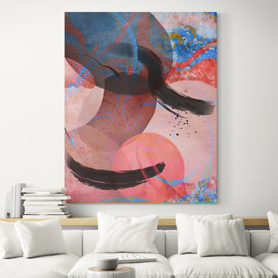 Abstract Wall Art, Asian Inspires Canvas Art Painting - living room
