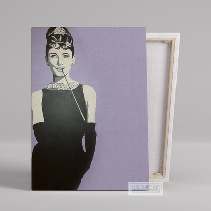Audrey Hepburn Wall Art Breakfast at Tiffany Pop Art Handmade Painting  2
