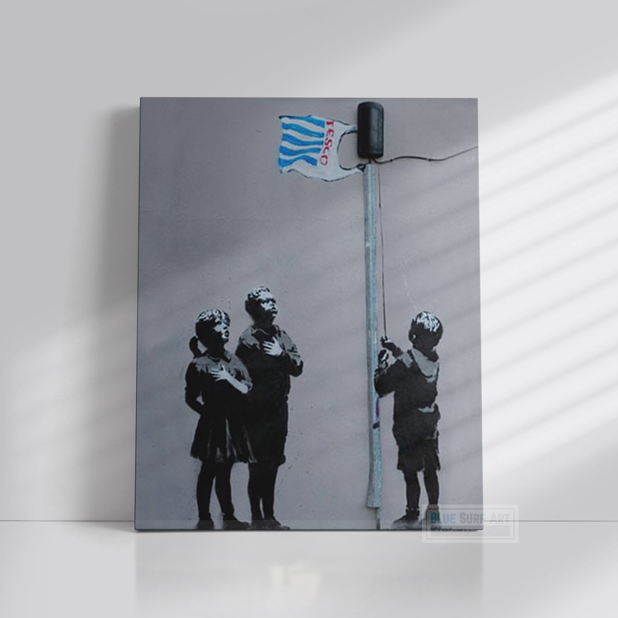 Banksy Ban Plastic Bag, Street Art Handmade Original Oil on Canvas 1