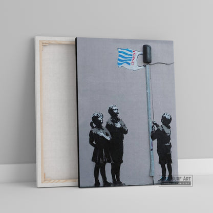 Banksy Ban Plastic Bag, Street Art Handmade Original Oil on Canvas 4