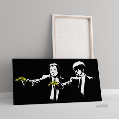 Banksy Banana Fiction Street Art. Banksy wall art, banksy canvas art, banksy painting, banana banksy canvas painting