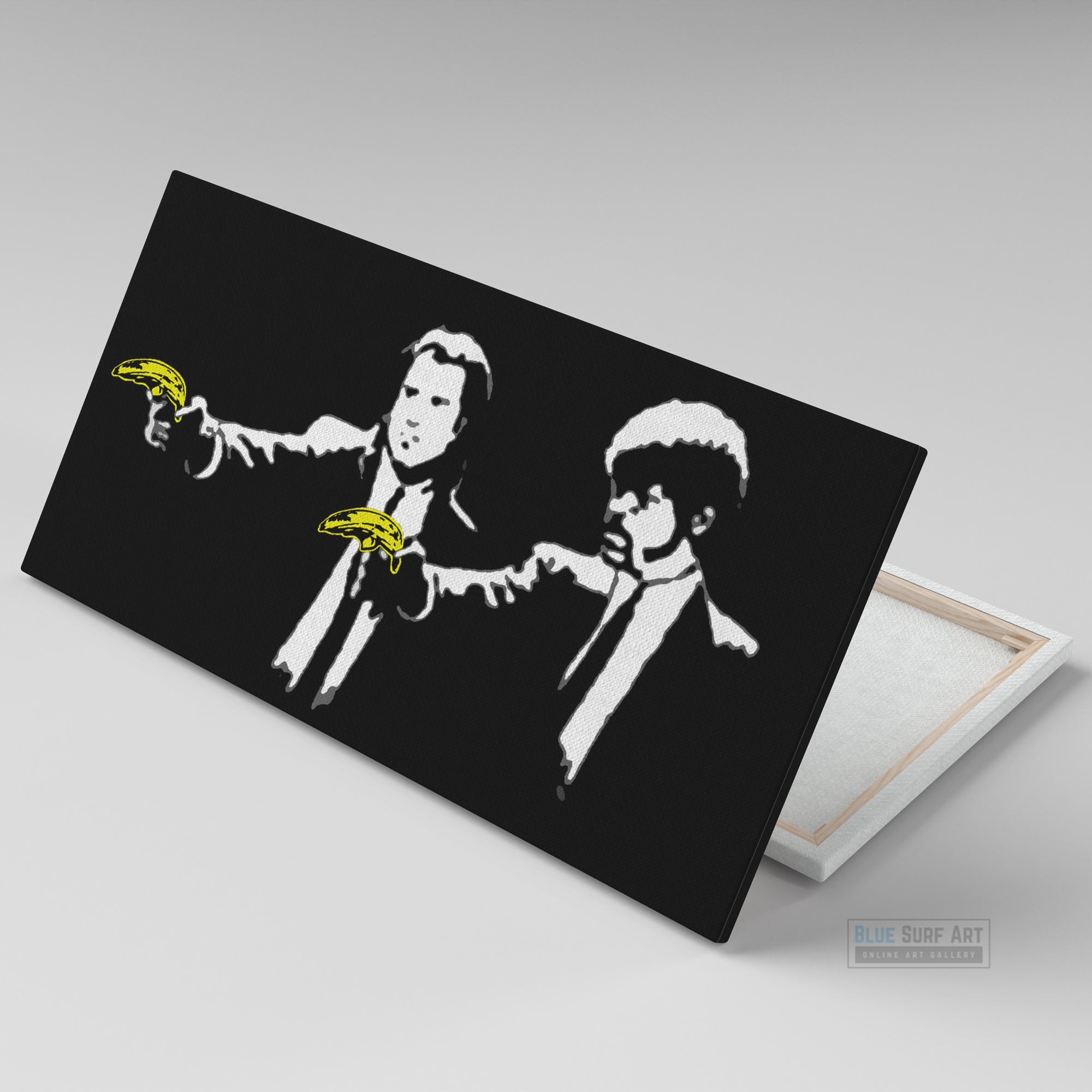 Banksy Banana Fiction Street Art. Banksy wall art, banksy canvas art, banksy painting, banana banksy canvas painting