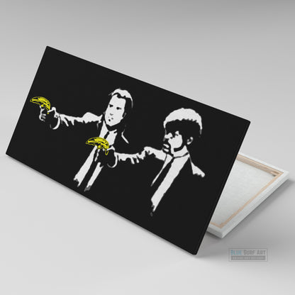 Banksy Banana Fiction Street Art. Banksy wall art, banksy canvas art, banksy painting, banana banksy canvas painting