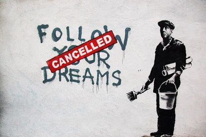 Banksy Follow Your Dreams, Banksy Street Art Painting, Oil on Canvas
