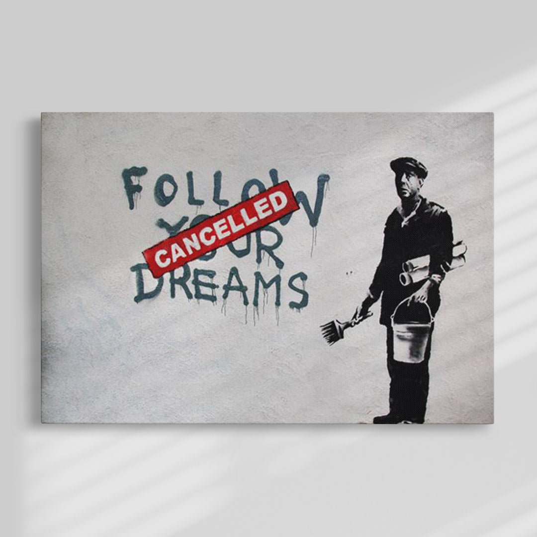 Banksy Follow Your Dream - Painting by Blue Surf Art