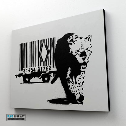 Barcode Tiger Banksy Art, Graffiti Original Handmade Art