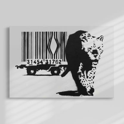 Banksy Barcode Tiger Painting by Blue Surf Art