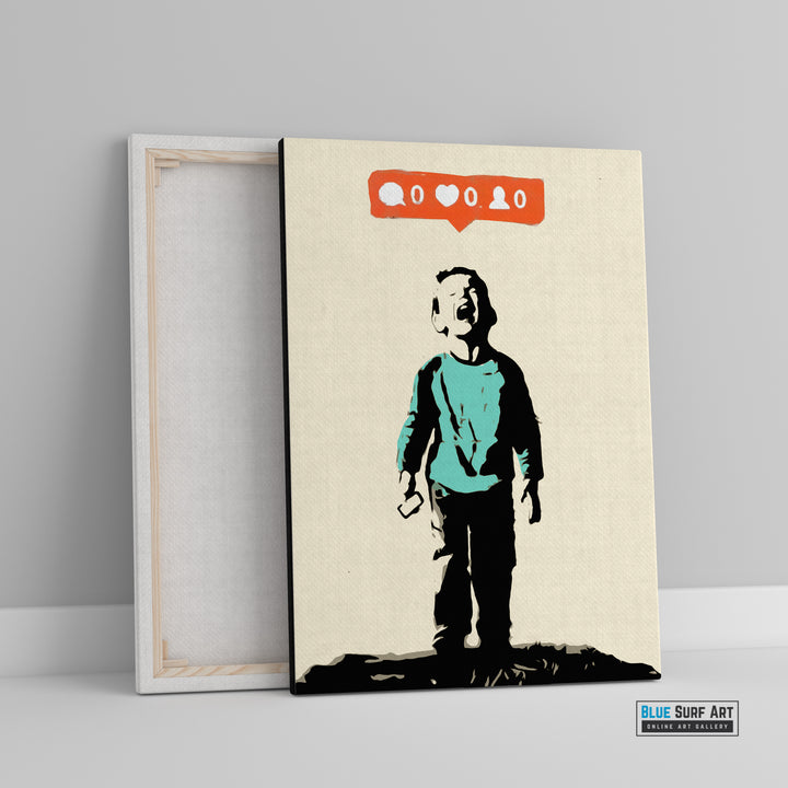 Banksy Boy Crying No Like Street Art, Banksy Art for Sale 100% Handmade  - 3