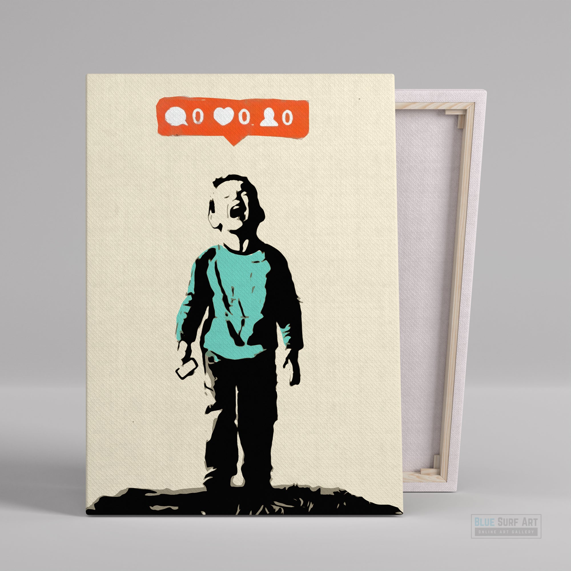 Banksy Boy Crying No Like Street Art, Banksy Art for Sale 100% Handmade  by Blue Surf Art