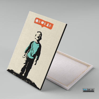 Banksy Boy Crying No Like Street Art, Banksy Art for Sale 100% Handmade  - 2