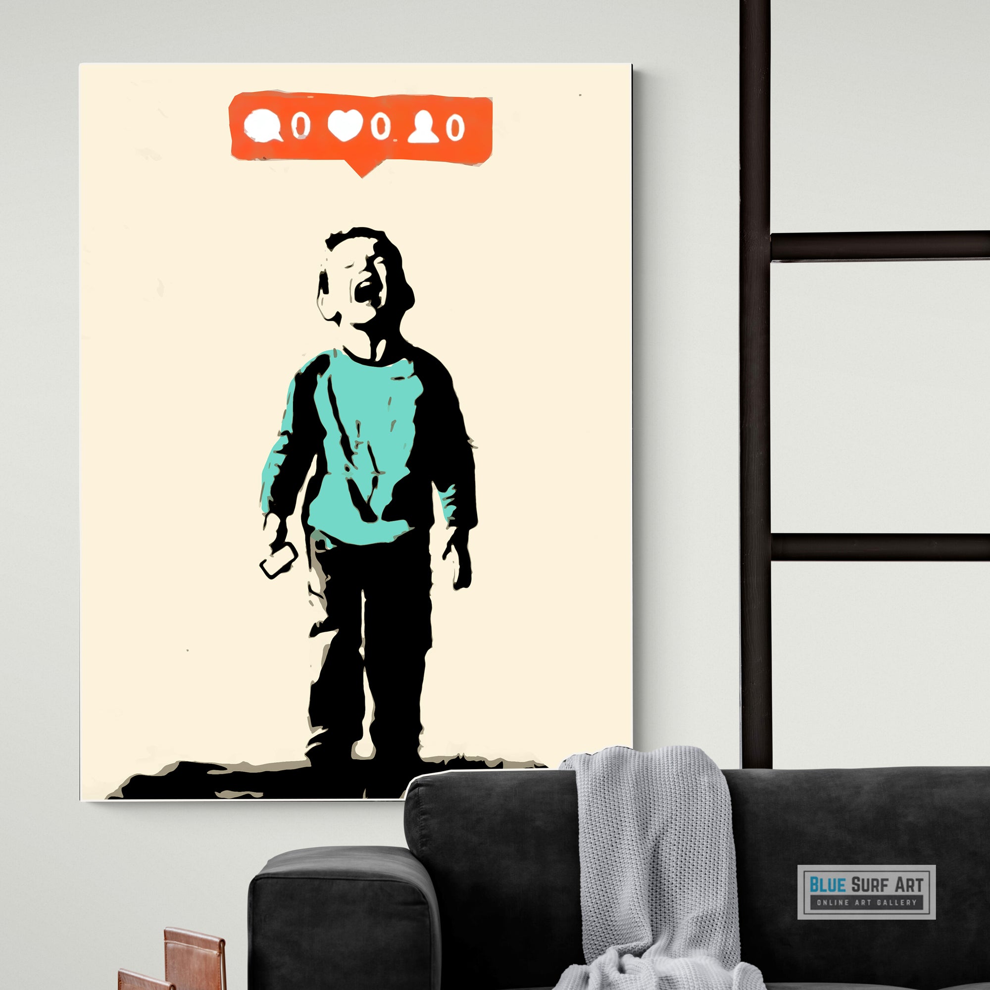 Banksy Boy Crying No Like Street Art, Banksy Art for Sale 100% Handmade  - 5
