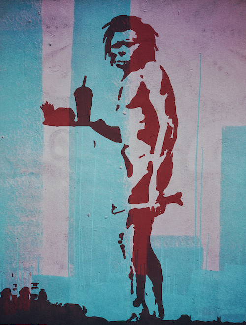 Banksy Caveman with Fast-food