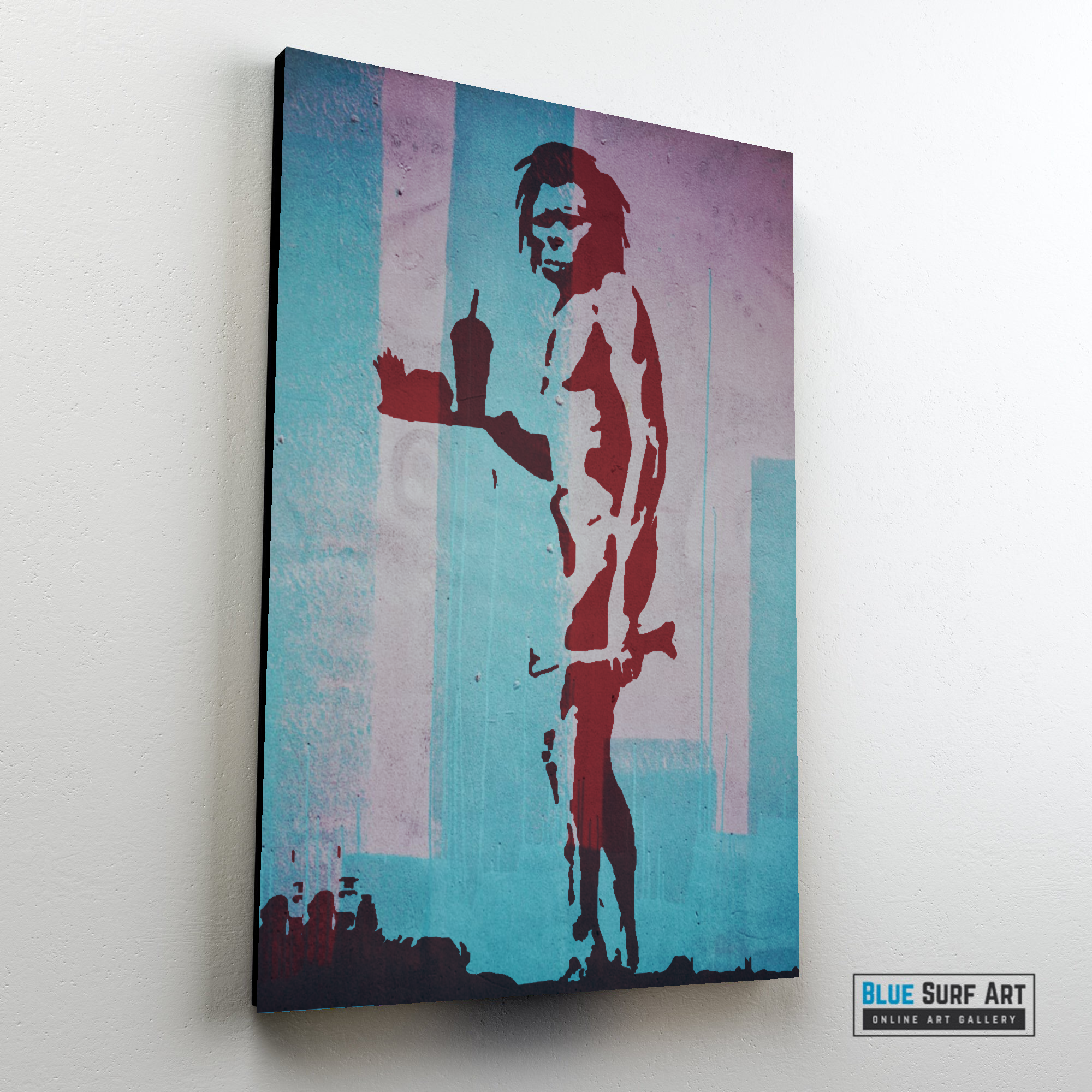 Banksy Caveman with Fast-food