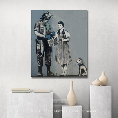 Banksy Dorothy Search Handmade Oil on Canvas, Made to Order