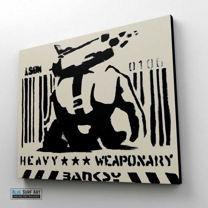Banksy Elephant Heavy Weapoxary, Banksy Street Art Painting, street art canvas, handmade street art