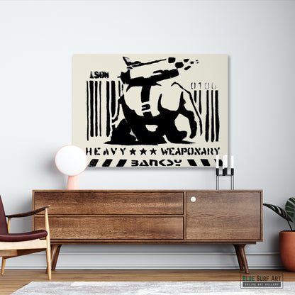 Banksy Elephant Heavy Weapoxary, Banksy Street Art Painting, street art canvas, handmade street art
