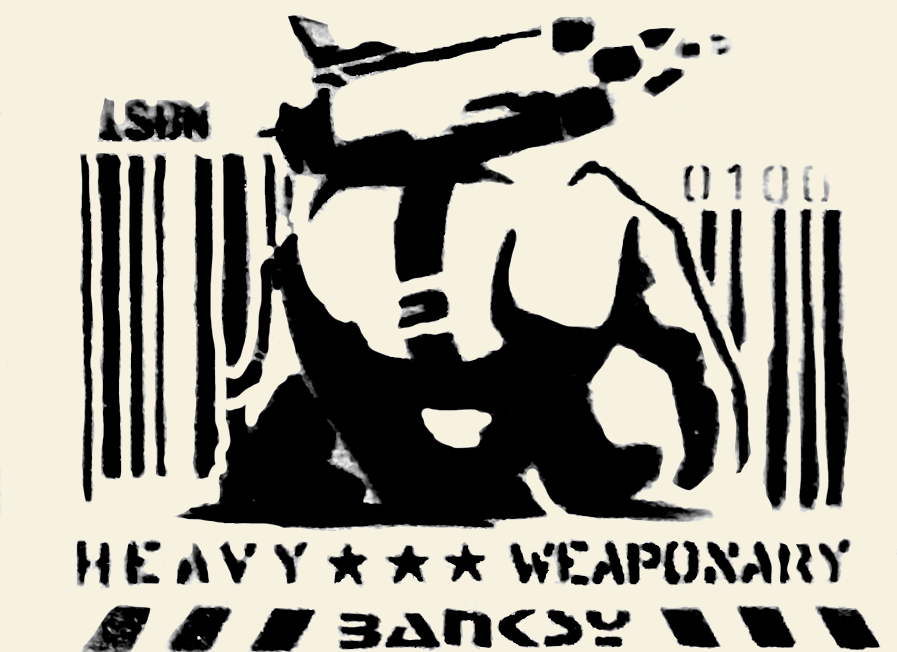 Banksy Elephant Heavy Weapoxary, Banksy Street Art Painting, street art canvas, handmade street art